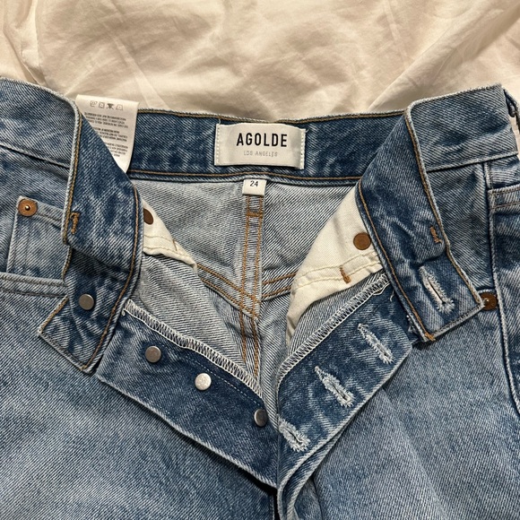 Agolde blue Riley high-rise straight crop jeans - Picture 3 of 3